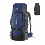 MOUNTILE ROAMRIDGE 70L Travel Backpack with Water Proof Rain Cover - Camping Hiking Rucksack Trekking Bag - MTX02-NAVYBLUE