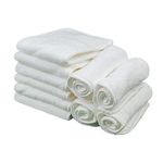 ALVABABY 3 Layer Microfiber Inserts Reusable Liners for Cloth Diapers 12 Pieces of White Cloth diaper Insert Liner 12T-CA