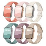 Sport Bands Compatible with Apple Watch Band 38mm 40mm 41mm 42mm 44mm 45mm 46mm 49mm, Soft Silicone Sport Strap Wristbands for iWatch Ultra 2, Ultra, Series 10 9 8 7 6 5 4 3 2 1 SE Women Men, 6 Pack