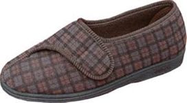 Comfylux Mens Paul Brown Slipper With Velcro Brand Fastening Size: 6