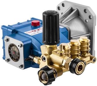 WOJET Triplex Plunger Pressure Washer Pump, 4400PSI 4.0GPM, 1" Shaft, Self-Priming, Horizontal Replacement Pump Kit for Honda GX270 GX340, Dewalt 4000/4200PSI, Simpson PS60869, Generac 9-13HP Engines