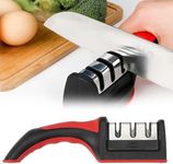 Knife Sharpener 3 Stage Professional Kitchen Diamond Sharp Knives Scissor Sharpening Tool for Straight and Main Kitchen Knives