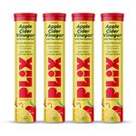 PLIX - THE PLANT FIX Apple Cider Vinegar Effervescent Tablet with mother for weight loss I with vitamin B6 & B12 | Pack of 4 (Lemon Masala)60 tablets|100% vegan|No added Sugar|Easy to carry & consume