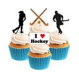 Sprinkles & Toppers Ltd Field Hockey Collection Edible Stand Up Wafer Paper Cake Toppers (12 Pack)