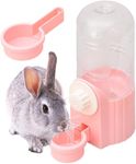 Rabbit Water Bottle, 700ml/23oz Hanging Water Dispenser Feeder Cage Crate Hutch Bunny Puppy Cat Chinchilla Ferret Guinea Pigs Squirrel Hedgehog (Pink, 700ml)