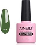 AIMEILI Soak Off U V LED Emerald Dark Green Gel Nail Polish - Kale (073) 10ml
