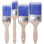 Bates- Paint Brushes, 4 Pack, Treated Wood Handle, Paint Brush, Paint Brushes Set, Professional Brush Set, Trim Paint Brush, Paintbrush, Small Paint Brush, Stain Brush