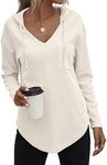 Zeagoo Sweatshirts Women's Long Sleeve Pullover Casual Hoodie Jumper Autumn Winter Hoodie Plain Top Beige M, beige, M