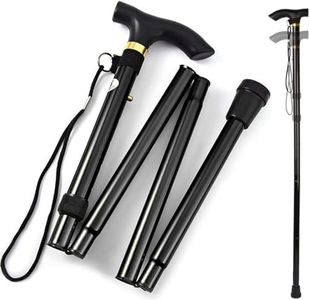 LYSAIMG Black Lightweight Aluminum Trekking Pole with Ergonomic Handle,Foldable Adjustable Walking Stick,Suitable for Outdoor Mountaineering Enthusiasts and Elderly People with Limited Mobility