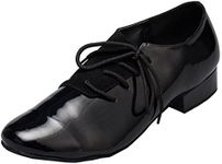 Minishion Men's TH149 Lace-up Black Pleather Wedding Ballroom Latin Taogo Dance Shoes US 8.5