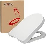 WOLTU D Shape White Toilet Seat, Soft Close Adjustable Hinge Quick Release Top Fixed Toilet Seat Cover Bathroom Lid WS2544