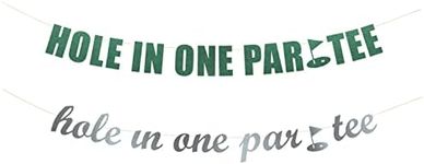 Hole In One Par-Tee banner - First Birthday, 1st Birthday Party, Turning One Party Banner, Golf Theme party Hanging letter sign (Customizable)