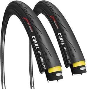 Fincci Pair 700 x 25c Foldable Tire, 25-622, 60 TPI with LVL3 Nylon Protection – Ideal for Road, Touring, and Race Bicycles