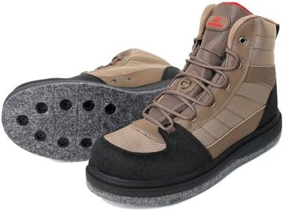Kylebooker Men’s Wading Boots Lightweight Anti-Slip Felt Bottom Fly Fishing Wading Shoes Khaki (Felt Sole, 11)