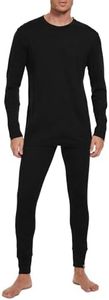 MERINNOVATION Merino Wool Base Layer Set for Men 100% Merino Wool Thermal Underwear Long Sleeve and Bottom Black 165