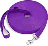 PETESCORT Strong Durable Dog Leash for Small Medium Dogs,15ft 20ft 30ft 50ft Long Dog Leashes-Training Leash/Long Line Dog Leads Great for Dog/Puppy Training,Play(15 Feet,Purpule)