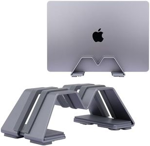 Psitek MShap Adjustable Vertical Laptop Stand - 6061 Aluminum, Universal Fit for All Laptops (Up to 17 inches) - Fashion Design, Adjustable Width, Anti-Slip & Scratch-Resistant, Patented Design