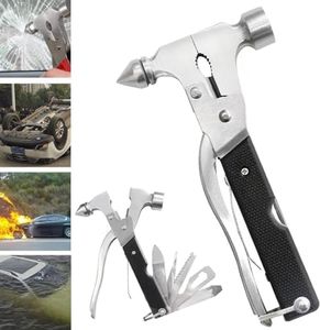 SMOSUN Car Safety Hammer Glass Breaker,Emergency Escape 12-in-1 Car Stainless Steel Hammer Multi-Tool, Vehicle Tool Kit, Outdoor Rescue Camping Emergency Essentials - Suitable for Men, Women