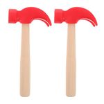 Kisangel 4pcs Wooden Mini Hammers Wooden Mallet Hammer Multi- Natural Wood Hammer for Kids Children