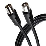 Maplin 2m TV Aerial Coaxial Extension Cable RF Male to RF Female, Antenna Cable Coax Lead for Sky/SkyHD, Virgin TV, BT, Freeview, VCR, DVD player, Freesat