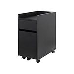 Iris Ohyama, Cabinet with Locking Wheels /Drawer Rolling Wood File/Desk with shelves and wheels/ Desk Cabinet, Design & Modern, Office, Studyroom - Chest of Drawer - FDK-3059 - Black Oak