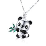 StoryMidir Panda Necklace for Women 925 Sterling Silver Cute Panda Stuffed Animal Pendant Necklace Panda Lover Bear Jewelry Gifts for Women, Sterling Silver, sterling silver