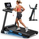 MERACH Foldable Treadmill with Incline, Treadmills for Home Foldable, 6% Incline Treadmill for Heavy People, 0.8-12km/H Walking Pad for Home & Office, Save Space, LED Display, APP