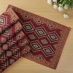 HOKIPO Cotton Jacquard Dinner Table Placemats Set Of 6 (12X18 In) (In-530-D2*6), Red