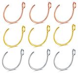 D.Bella 20G Fake Piercing Jewelry Hoop for Faux Lip Septum Nose Ring Set,8mm, Metal, stainless-steel