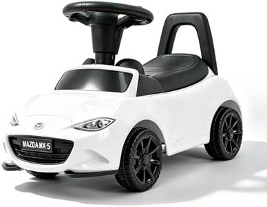 HEIMILI Mazda Licensed Kids Push Car, Toddler Ride On Toy with Anti-Slip Wheels & Safety Bumper Guards, Foot to Floor Toy for Indoor & Outdoor (White)