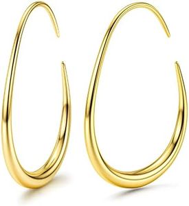 Adramata Boucles d'oreilles pour Femmes Plaqué Or 14k Boucles d'Oreilles Créoles Boucles d'oreilles en Forme de Larme Cadeau pour Femmes