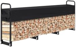 Garvee Firewood Rack Outdoor, 12FT Firewood Rack with Cover for Fireplace Wood Storage, Firewood Holder for Outdoor/Indoor with Anti-Rust Coating and Waterproof Cover