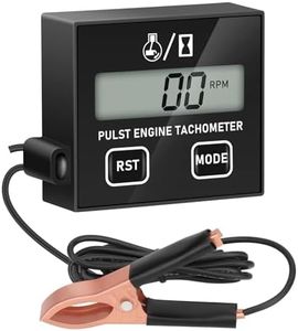 Linkstyle Small Engine Tachometer, Digital Tachometer Tach Gauge Reset Function Equipped with Clip, Inductive Hour Meter for 2 Stroke 4 Stroke Small Engine for Cropper Generator Lawn Mower RV