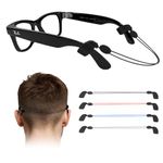 4-Pack Adjustable Eyeglass Straps for RayBan Meta & Oakley Smart Glasses, Anti-Slip Eyewear Retainer Cord & Sunglass Lanyard, 8.66-15.75in Neck Strap for Sports, Outdoor & Travel, 4 Colors