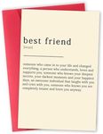 mmuue Funny Best Friend Birthday Card for Women Men, Happy Birthday Gifts for Best Friend Bestie, Sweet Friendship Thank you Card for Him Her