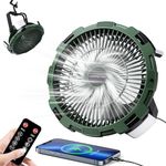 Camping Fan with LED Lantern, 8000mAh Rechargeable Battery Powered Tent Fan for Camping Hanging, Camping Outdoor Fan with Remote, 4 Speed Camping Fan for Tents,Travel,Home,Fishing,Sleep,Emergency