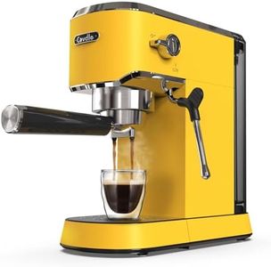 Espresso Machine 20 Bar Espresso Maker CMEP02 with Milk Frother Steam Wand, Yellow Retro Home Expresso Coffee Machine for Cappuccino and Latte, Gift for Coffee Lovers, Friend, Dad, Mom