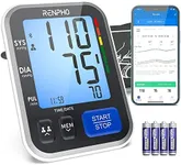 RENPHO Blood Pressure Monitor for Home Use, FSA HSA Eligible, Bluetooth Smart BP Machine with Wide Range Cuff for Large Size Adult Arms, Muti-Users, Data Storage, Family Supplies