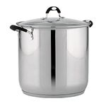 22 Qt Tramontina Stainless Steel Covered Stockpot, Induction Ready, 3ply Base, Clear Lid by Tramontino