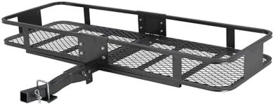 60 x 20 x 5 Inch Heavy-Duty Hitch Cargo Carrier Basket - 200 Lbs Capacity Steel Carrier with 2" Hitch Shank, Perfect for Cars, Suvs, Travel, and Camping