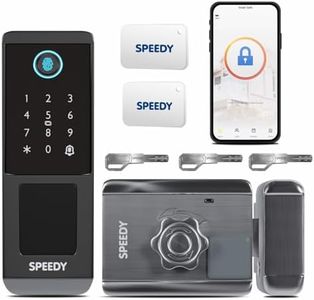 Speedy DRL-02 Wi-Fi Rim Lock for Internal Doors | Smart Door Lock | App, Fingerprint, PIN, RFID Card & Emergency Key | Free Installation | Door Thickness Should be Between: 20-65mm