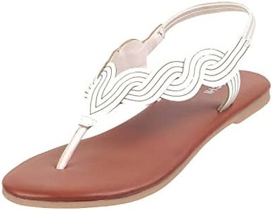 Mochi Women White Flat Synthetic Sandal UK/7 EU/40
