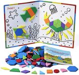 Kids Magnetic Pattern Blocks Set: 216 PCS Shape Puzzles Tangram - STEM