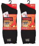 2 Pack Men's Heat Trapping Thermal Warmer Black Insulated Winter Boot Socks