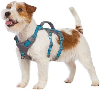 Huntboo Reflective Dog Harness with Handle, Escape Proof Harness, No Slip Dog Harness Escape Proof, Breathable, Adjustable Vest for Small, Medium and Large Dogs Walking,and Training Gear（Teal Blue,XS)