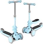 Mountalk Toddler Scooter/Balance Bike, 3 Wheels Scooter with Seat, Ride On Toys for Girls and Boys 1-6 Years (2 in 1 - Blue)