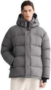 Orolay Men's Puffer Down Jacket with Detachable Hood Versatile Quilted Thicken Winter Jacket Gray Large
