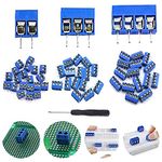 Youmile 60PCS Screw Terminal Block Connector PCB Mount KF301 2/3/4 PIN Pitch 5mm For Breadboard PCB Board With Phillips screwdriver