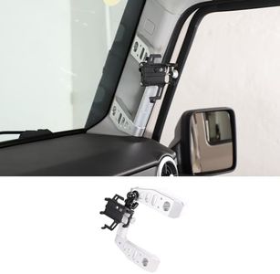 A-Pillar Grab Handle Compatible with INEOS Grenadier 2020-2025 Front Row Assist Handle Interior Driver & Passenger Side A-Pillar Grip Handle Replacement Kit With Phone Holder D Aluminum Alloy (Silver)