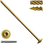 Lag Screws 6 Inch, Structural Wood Screw #14x 6, 117-PCS Heavy Duty Construction Screw, Rust Resistant, Washer Head, Black Coated Exterior Wood (117, Bronze, #14 x 6)